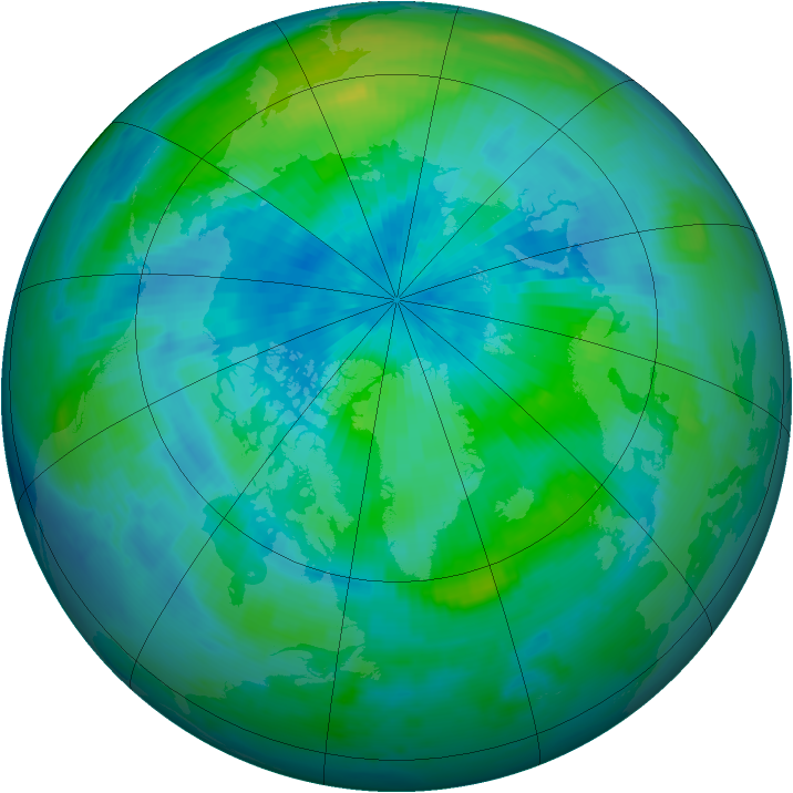 Arctic ozone map for 15 September 1997